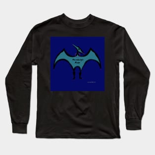 Pterodactyls in Blue with Pink Feathers Long Sleeve T-Shirt